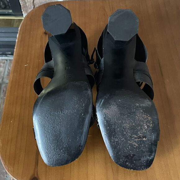 Donald J Pliner Edie Open Toe Size 8 Pumps Sandals Heels Black Italian Leather - Picture 13 of 14